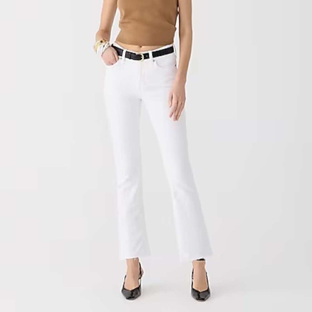 J. Crew 9" Demi Boot Crop Jeans Flared Leg White Size 31 NWT